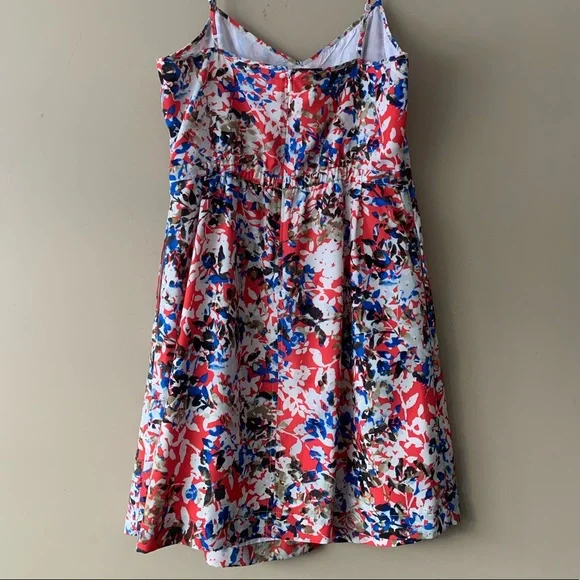 J. Crew Bright Floral Mini dress - 6 (Orange, Blue, Black, White) - Picture 3 of 8